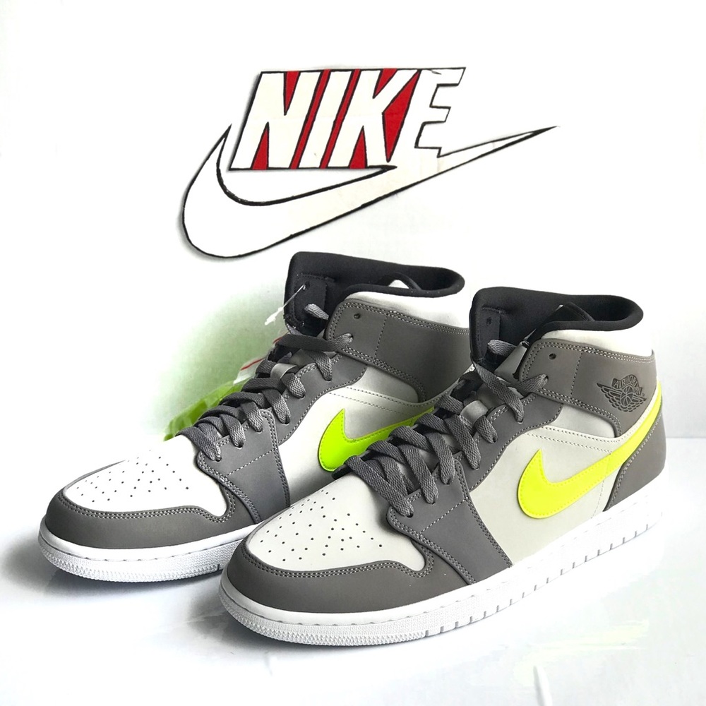 Nike Gray and Neon Yellow Sneakers